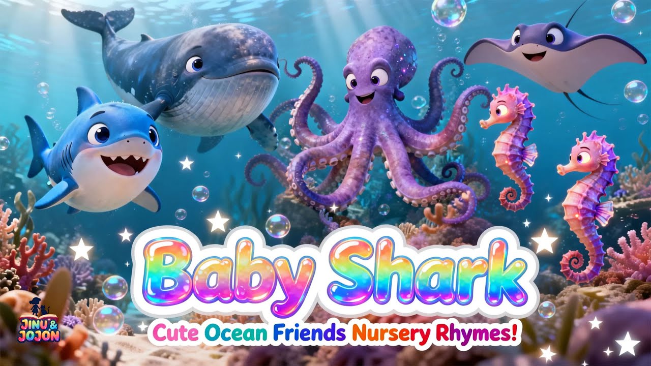 Baby Shark Nursery Rhymes Makes Ocean Learning Fun with Cute Sea Creatures 🐠🎉