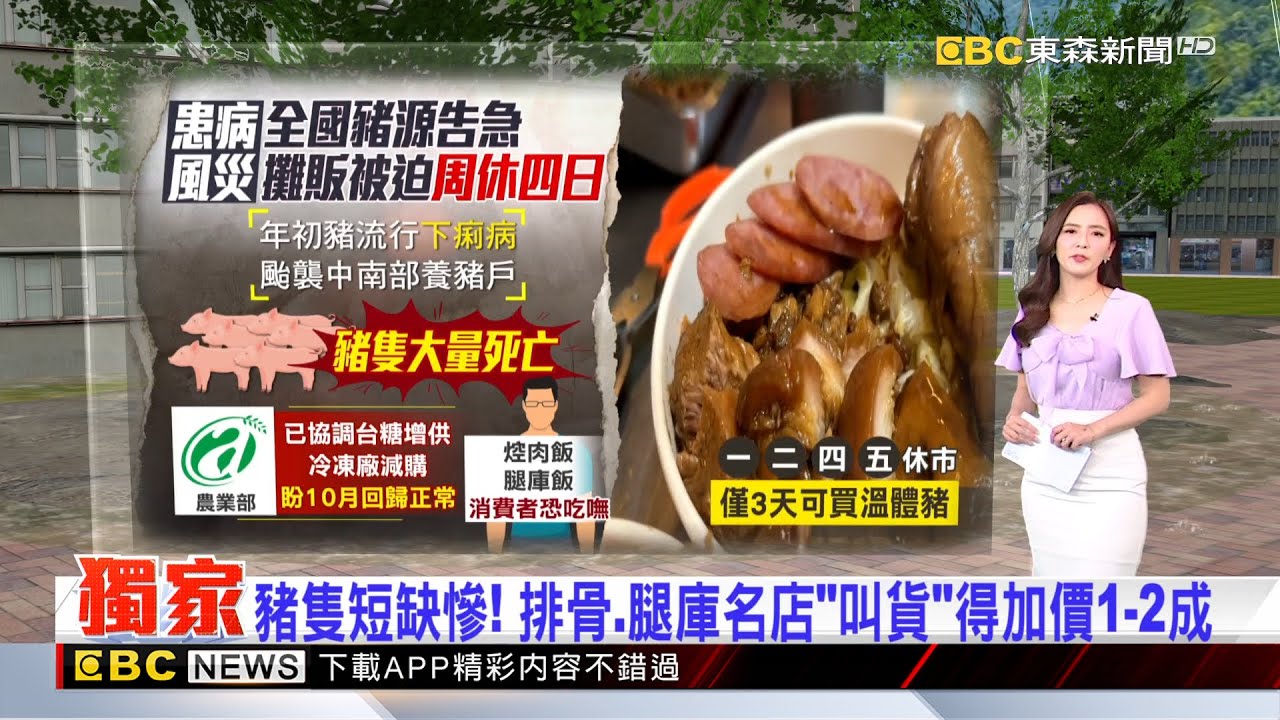 獨家》豬隻短缺慘！ 排骨、腿庫名店「叫貨」得加價1-2成 2025／08／10 【房業涵晚報】  @newsebc