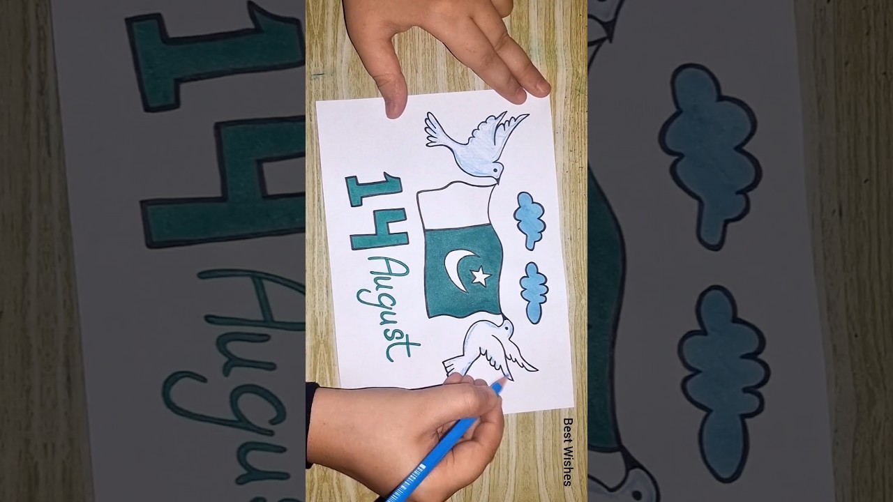 14 August Drawing Idea #shorts #pakistan #drawing #independenceday #14august