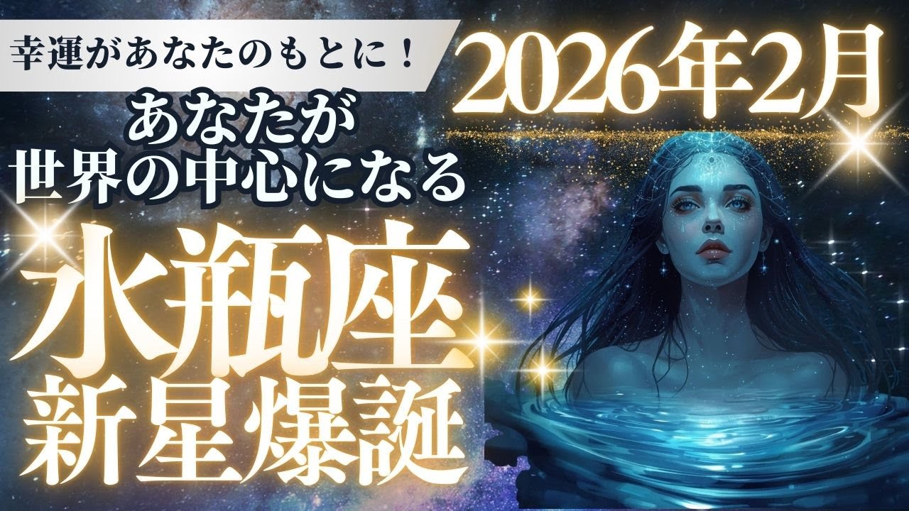 【水瓶座】2026年2月、100年に一度の「完全覚醒」。17日の日食がもたらす、人生の主役交代劇