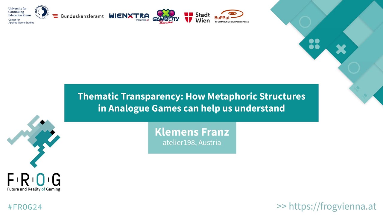 FROG 2024 | Klemens Franz | Metaphoric Structures in Analogue Games