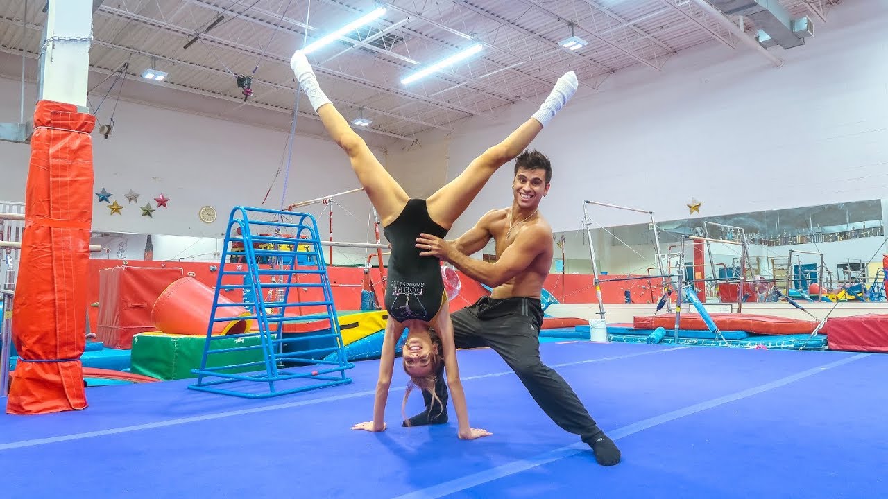 TEACHING MY WIFE GYMNASTICS AT 3AM PART 2!