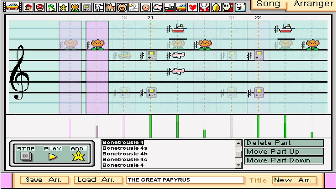 Mario Paint Composer - Undertale - Bonetrousle