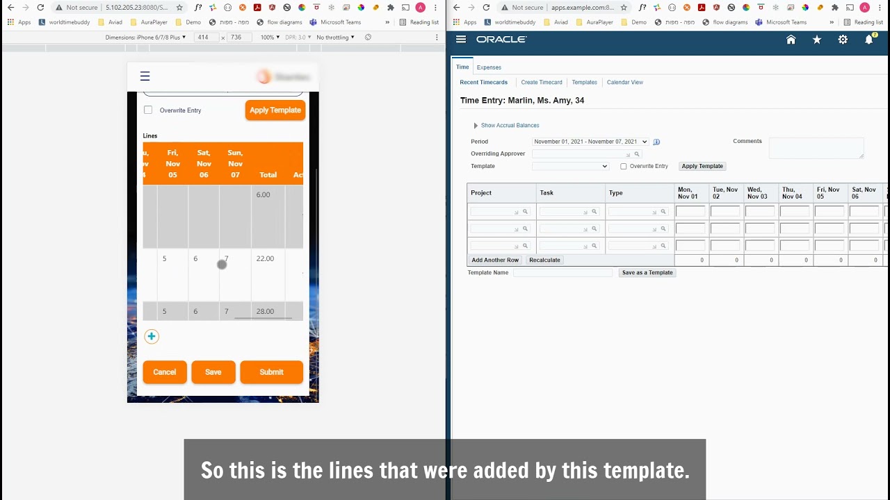 Mobile Oracle Time and Labor - Timecard mobile app: Oracle EBS to Mobile