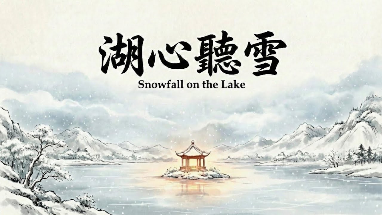 傳統中國風音樂/ 湖心聽雪 (Snowfall on the Lake)/1 Hour Traditional Chinese Music / Guzheng & Bamboo Flute