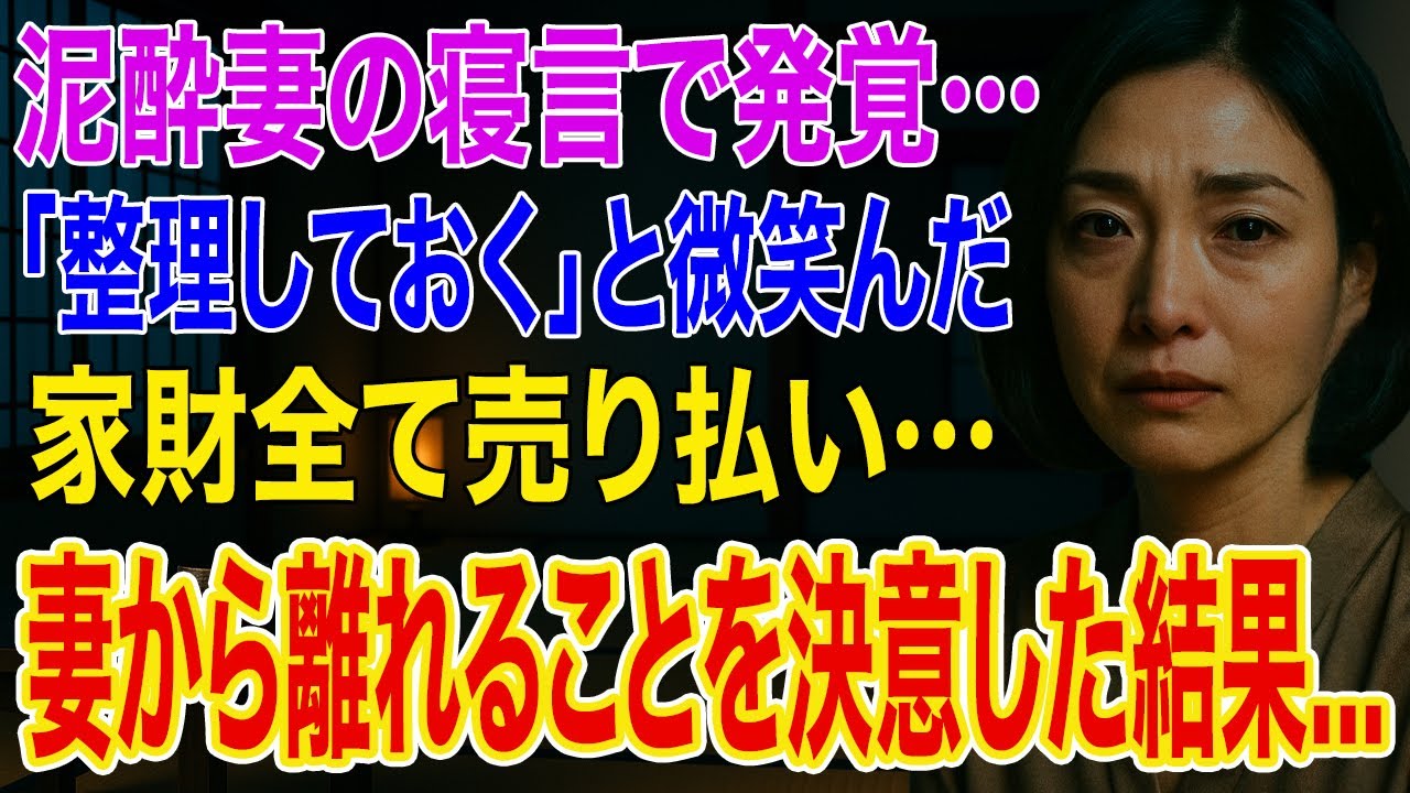 【修羅場】5年間尽くしてきた俺。泥酔した妻の寝言「別の男と幸せになりたい」俺「全て整理しておくよ」→家を売却し姿を消すと、妻から離れることを決意した結果...