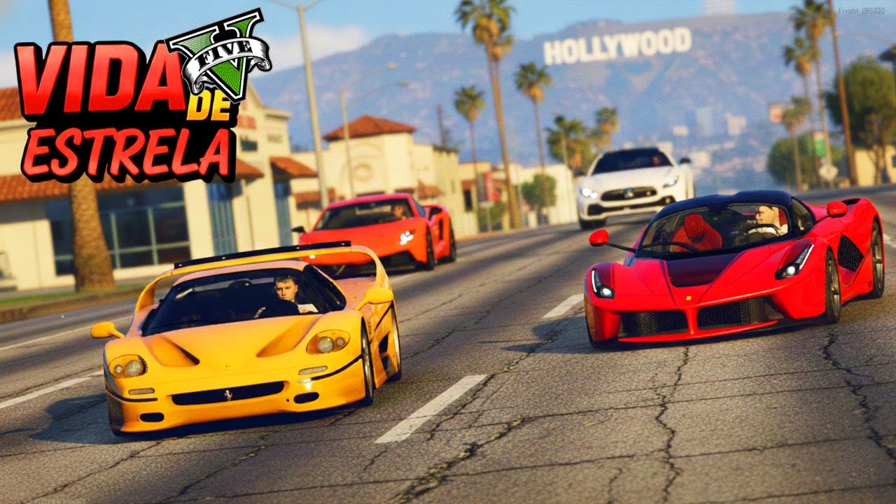 GTA V : VIDA DE ESTRELA - ROLÊ COM OS AMIGOS EM HOLLYWOOD COM CARROS DE LUXO!!!!!! - EP.05