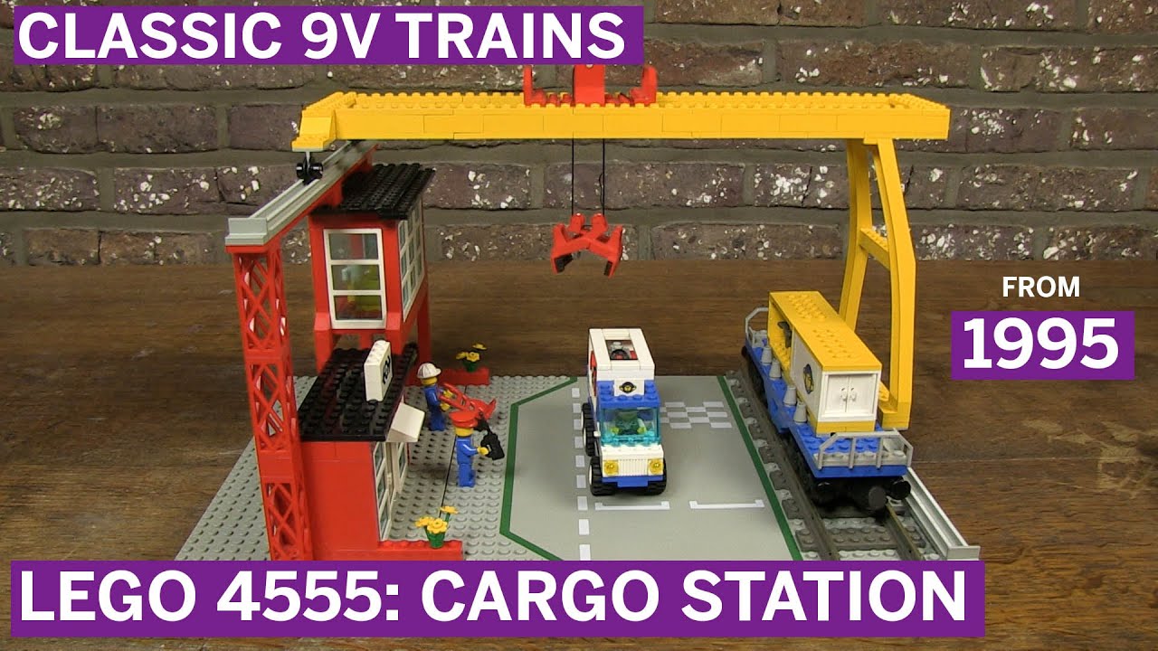LEGO 4555 Cargo Station Review | Classic 9V Trains Cargo Set from 1995.