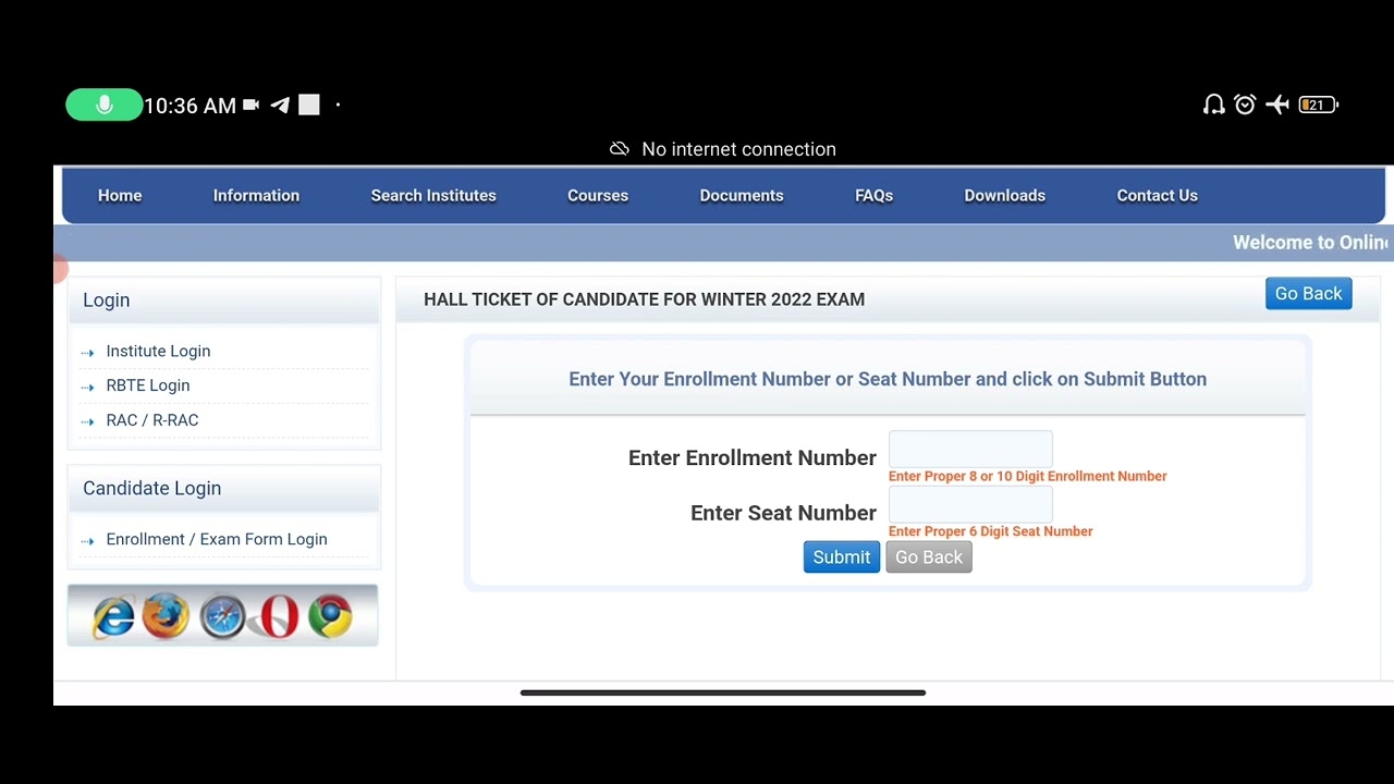 MSBTE UPDATE | MSBTE WINTER 2022 Exam Hall Ticket