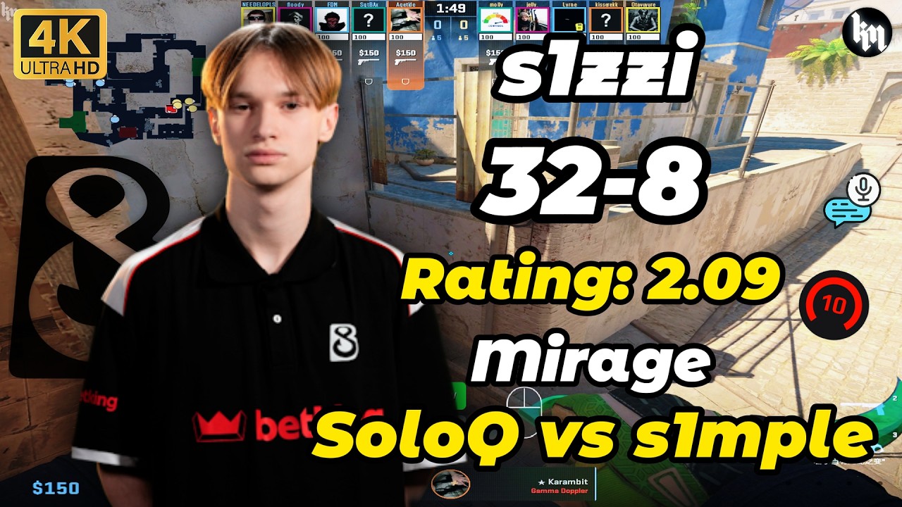 s1zzi SoloQ vs s1mple (32-8) FACEIT GamePlay Mirage POV | May 12, 2026