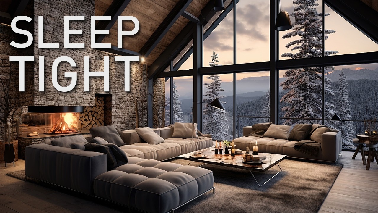 Snowy Escape ❄️ Relaxing Piano & Fireplace Ambience [1 HOUR]