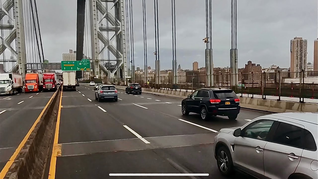 Driving a Truck on George Washington Bridge in the Rain! 🌧️🚛