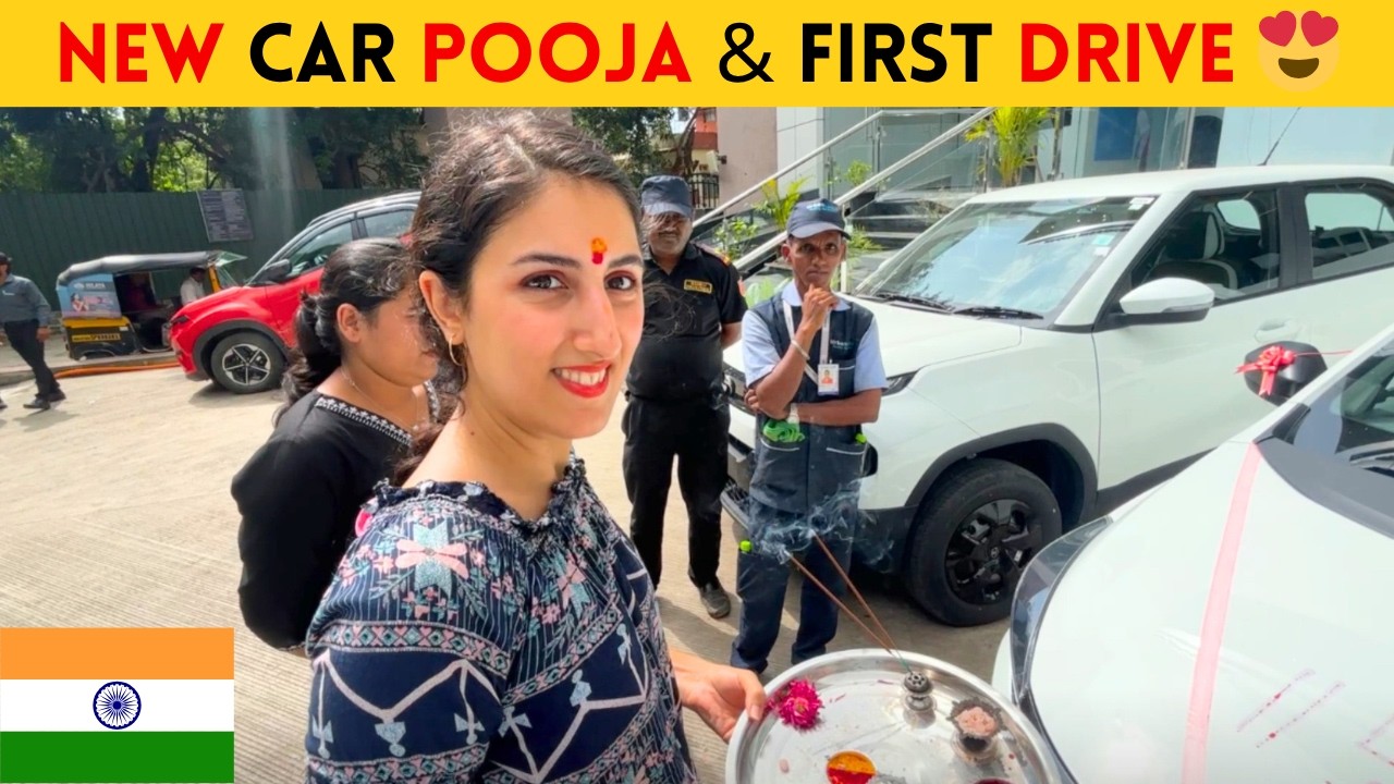 Car Pooja & First Drive | Our Dream Car Blessing Day ❤️| Indian Persian Couple