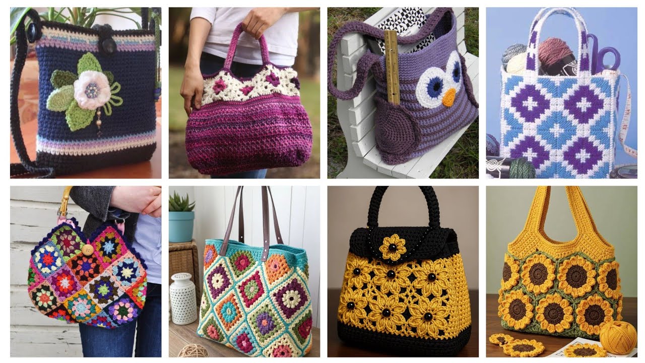 #1 unique stylish crochet hand bags designs/latest attractive crochet purse designs