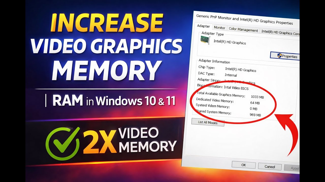 How to Increase your Video Graphics Memory on Windows 11 / 10 | Boost FPS