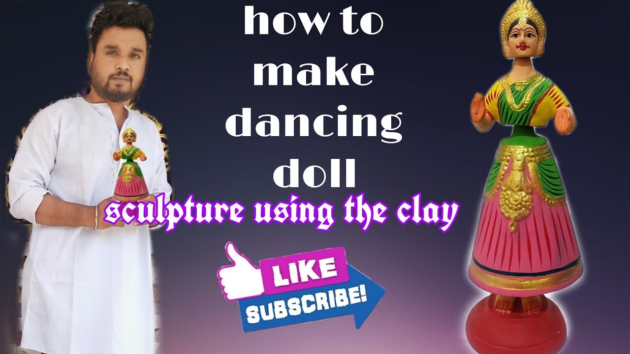 How to make dancing doll // sculpture using the clay #bottabomma #dancingdoll #artandcraft #clay