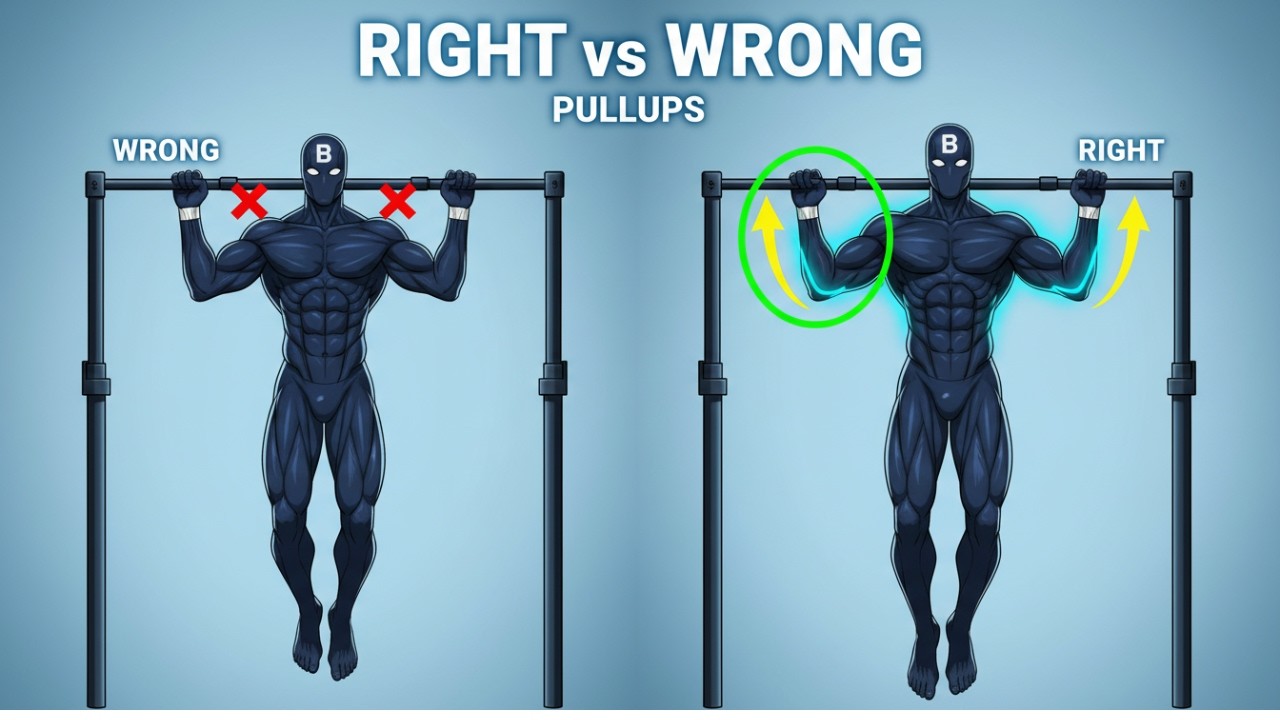 Pull Ups Done Right vs Wrong Instant Muscle Difference