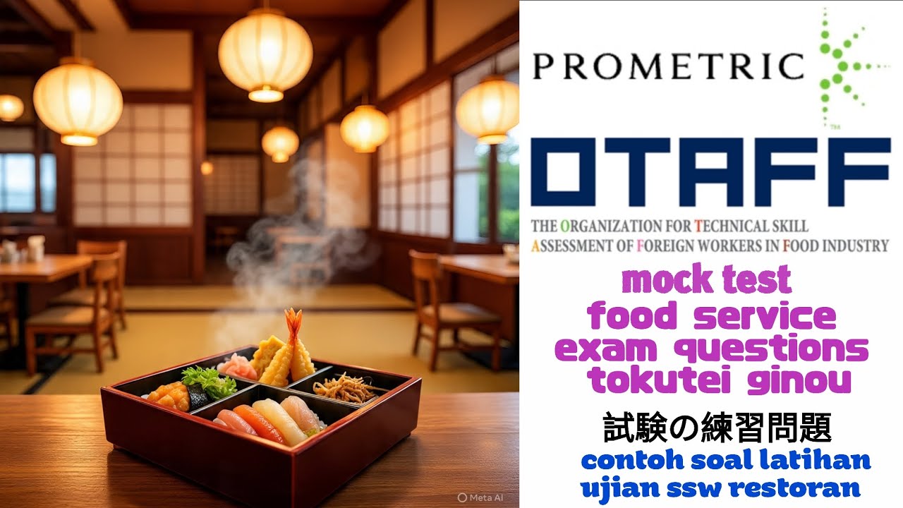 mock test food service exam practice questions  tokutei ginou /  soal latihan ujian ssw restoran