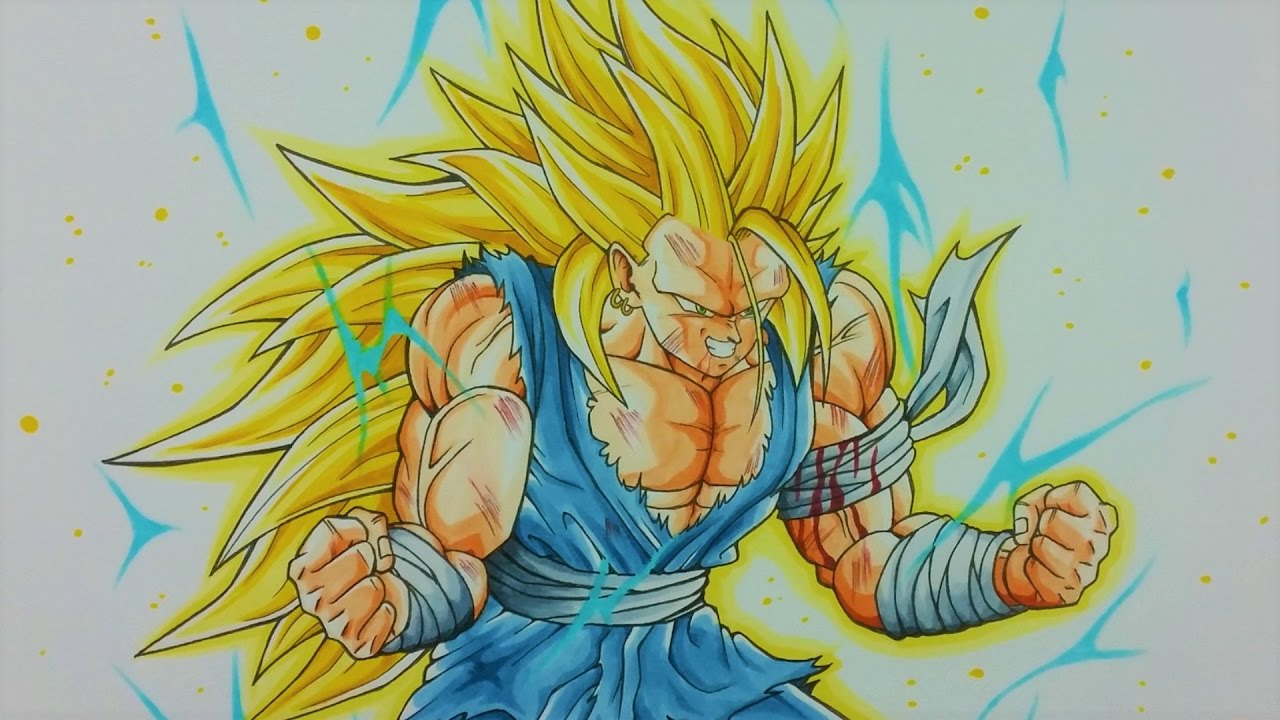 Drawing NEW created SAIYAN as SUPER SAIYAN 3 | TolgArt