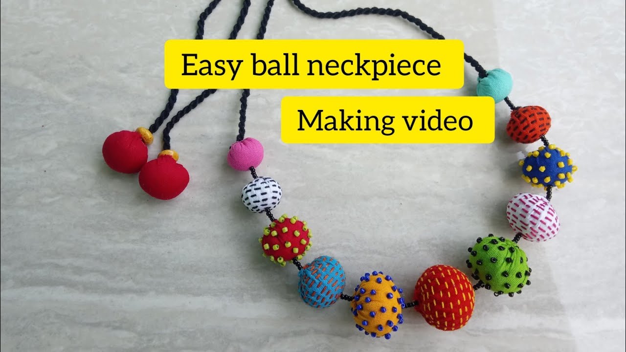 Fabric ball neckpiece making video ##🙂😍 boutique by Runa ##handmade fabric jewellery