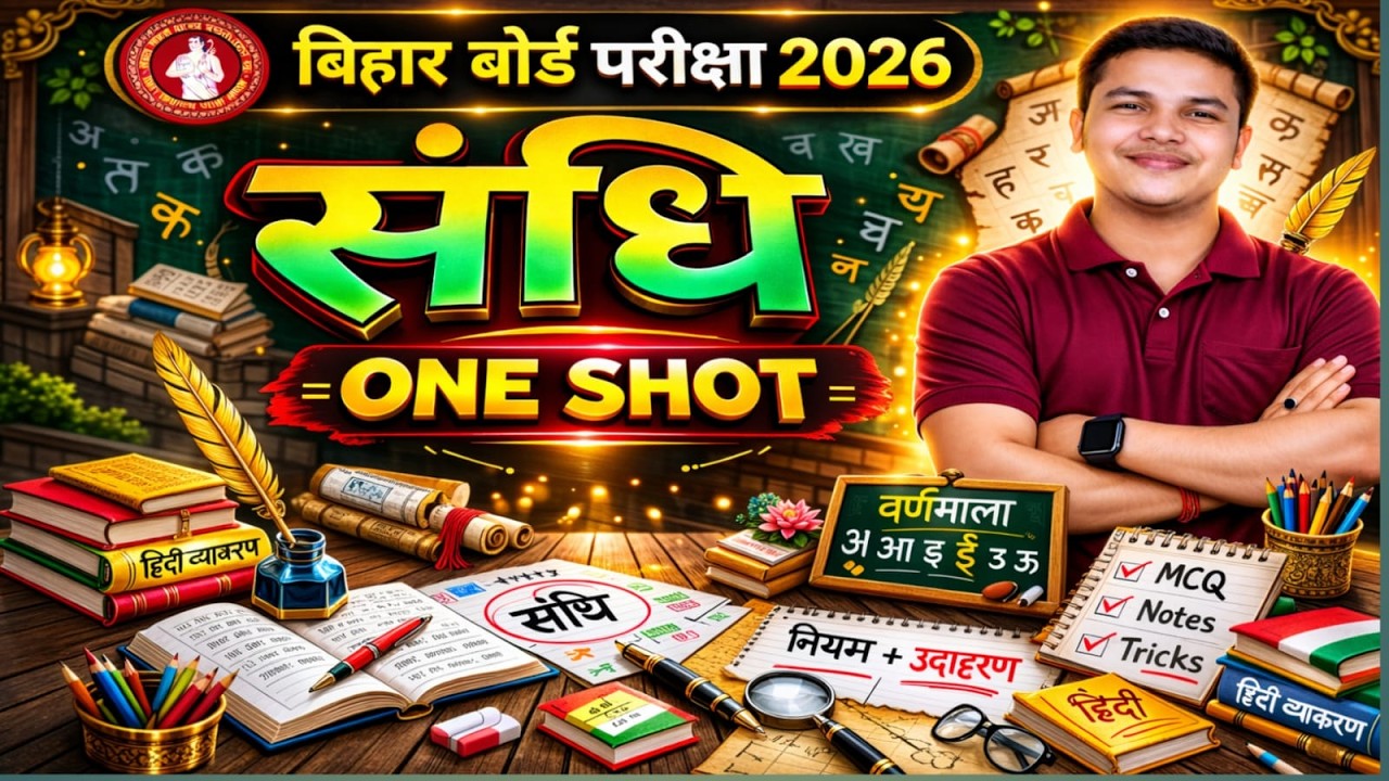 📚 Sandhi One Shot | 10वीं के लिए पूरी संधि एक ही वीडियो में | Bihar Board Hindi Vyakaran#boardexam