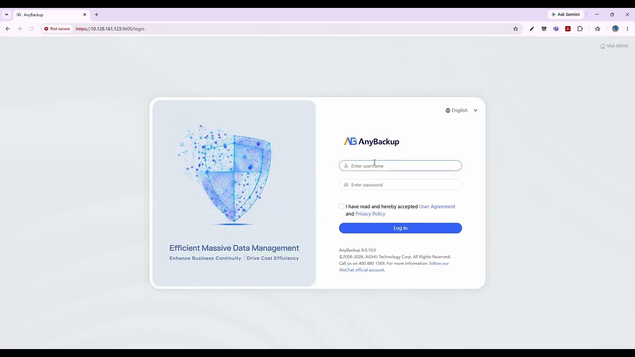 AnyBackup 8.0.10.0 - Create a New Supe Admin User