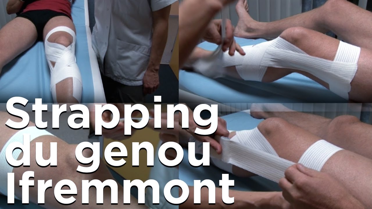 Strapping du genou  Ifremmont Chamonix Mont-Blanc Emmanuel Cauchy médecine montagne ski alpinisme