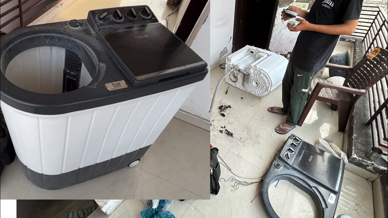 Whirlpool semi washing machine spin motor change || service || gear box change | step by step detail