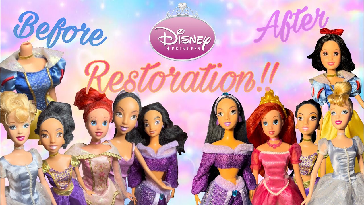 OLD MATTEL DISNEY PRINCESS DOLL LOT RESTORATION! (plus Barbie 🤪)