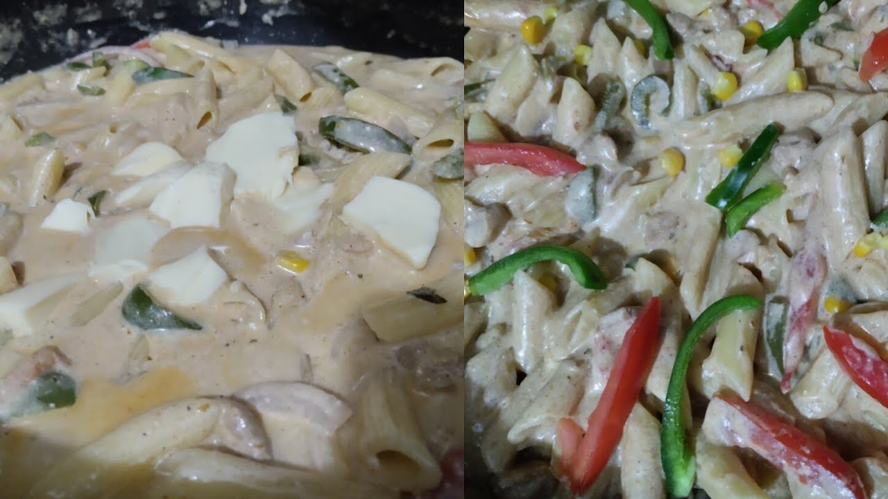 Creamy chicken fajita pasta recipe || Restaurant style cheesy fajita pasta kitchen with fami