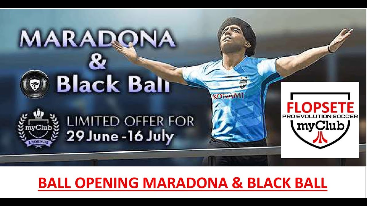 Pes 2018 myClub Ball Opening Maradona & Black Ball con 