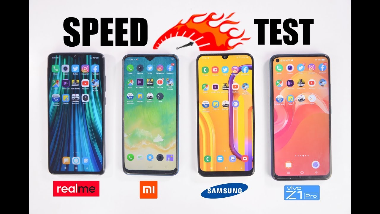 Redmi Note 8 Pro vs Samsung M30s vs Realme 5 Pro vs VivoZ1 Pro Speedtest Comparison & RAM Management