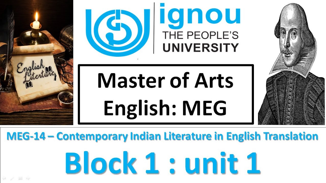 Contemporary Indian Literature in English Translation || MEG 14: unit 1 || MEG IGNOU