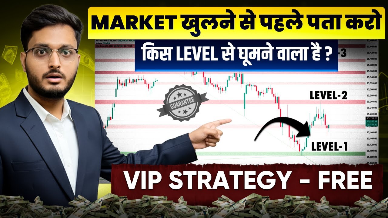 PAID Strategy FREE ✅: Decode Market 5 minute before opening | Draw accurate intraday LEVELS NIFTY