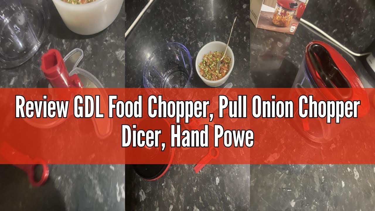 Review GDL Food Chopper, Pull Onion Chopper Dicer, Hand Powered Food Chopper, Fast Cutting Hand Chop