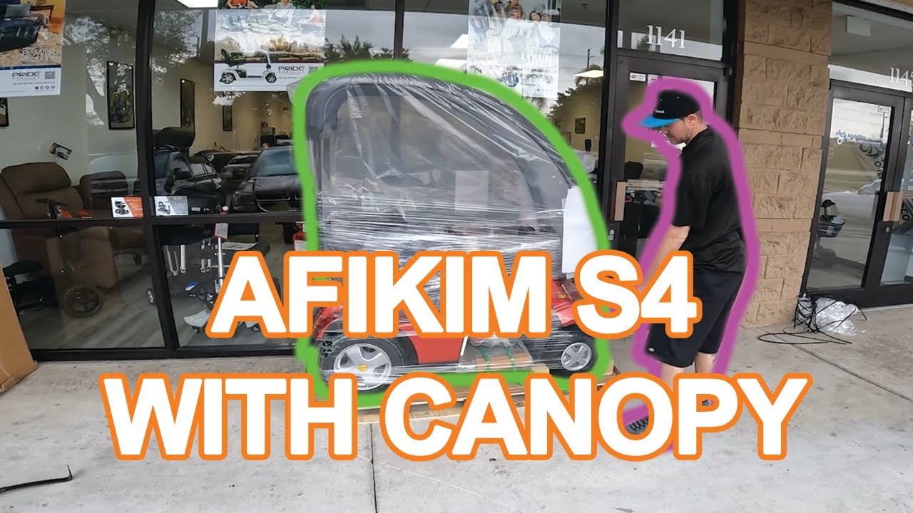 📦Afikim S4 Mobility Scooter With Weather Canopy (Hard Top) & Dual Seat - Unboxing & Assembly