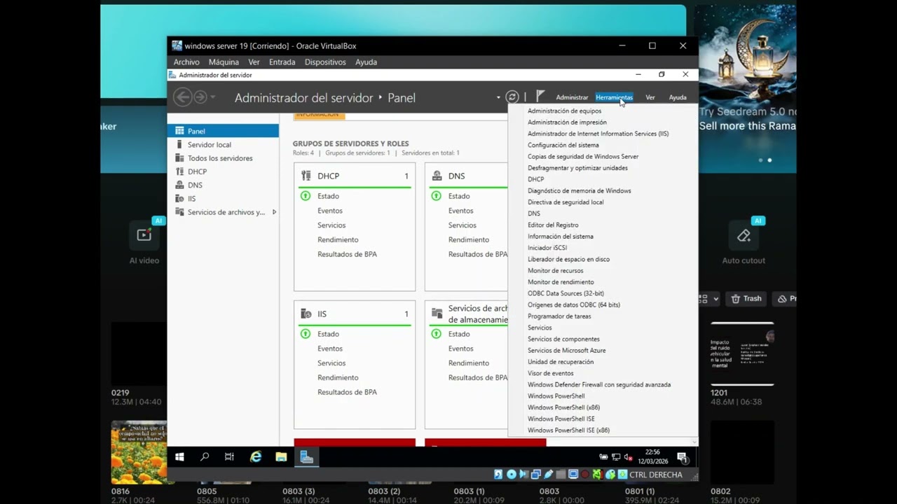Instalación de protocolos de red DHCP DNS HTTP Y FTP en windows server 2019