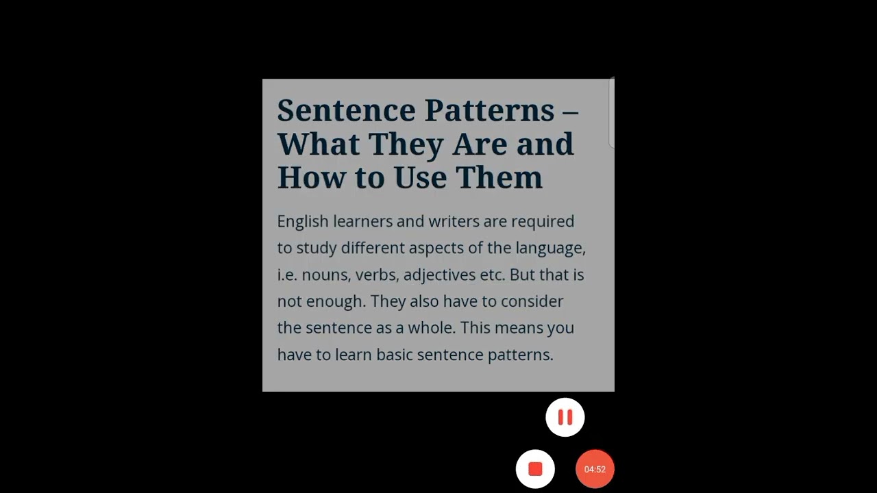 sentence patterns ( English literature)