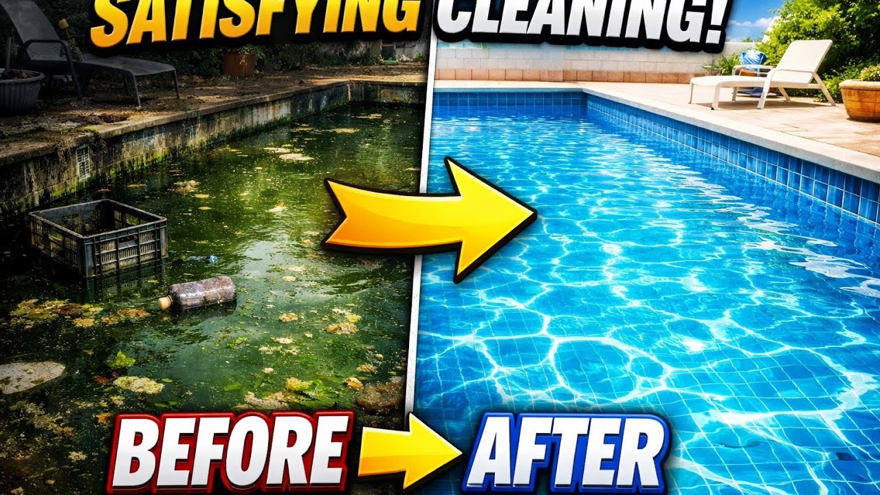 Most Satisfying Pool Cleaning Transformation | Before & After ASMR Gaming 😌✨