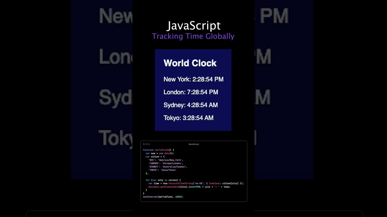 Tracking Time Globally: Building a World Clock with JavaScript