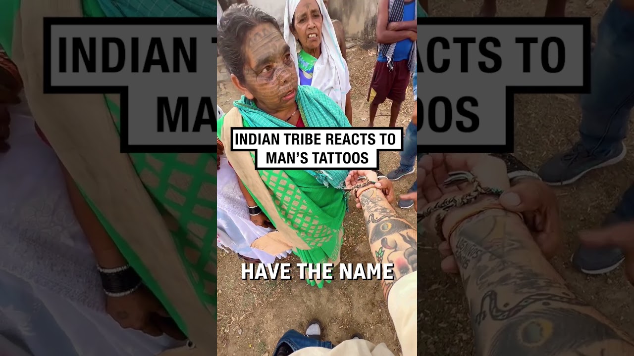Indian tribe reacts to modern tattoos! 😮🇮🇳  -  🎥 dakotawint
