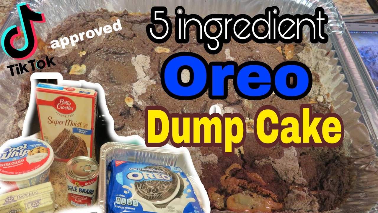 OREO COOKIE DUMP CAKE RECIPE🍪🎂😋 | TikTok APPPROVED...IT IS SUPER YUMMY👍🥣 #tiktok #dumpcake #dessert