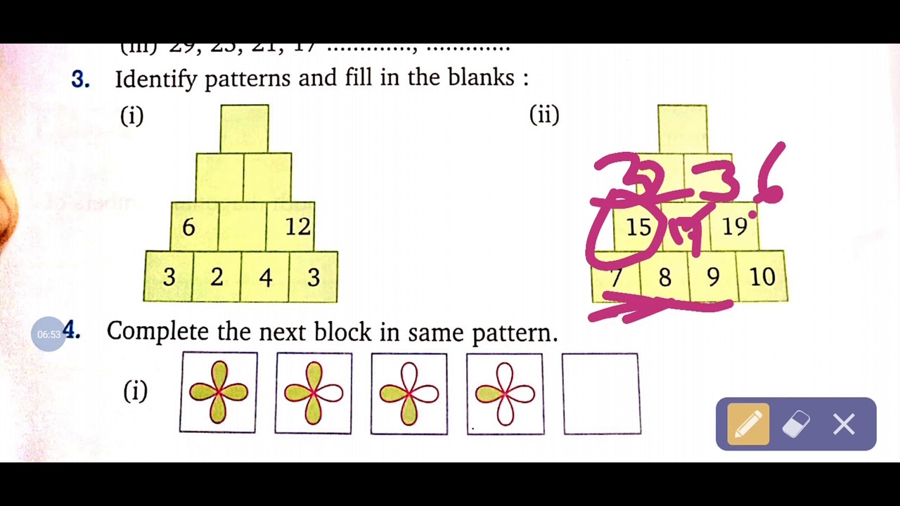 Patterns class-5 maths chapter -8 exercise