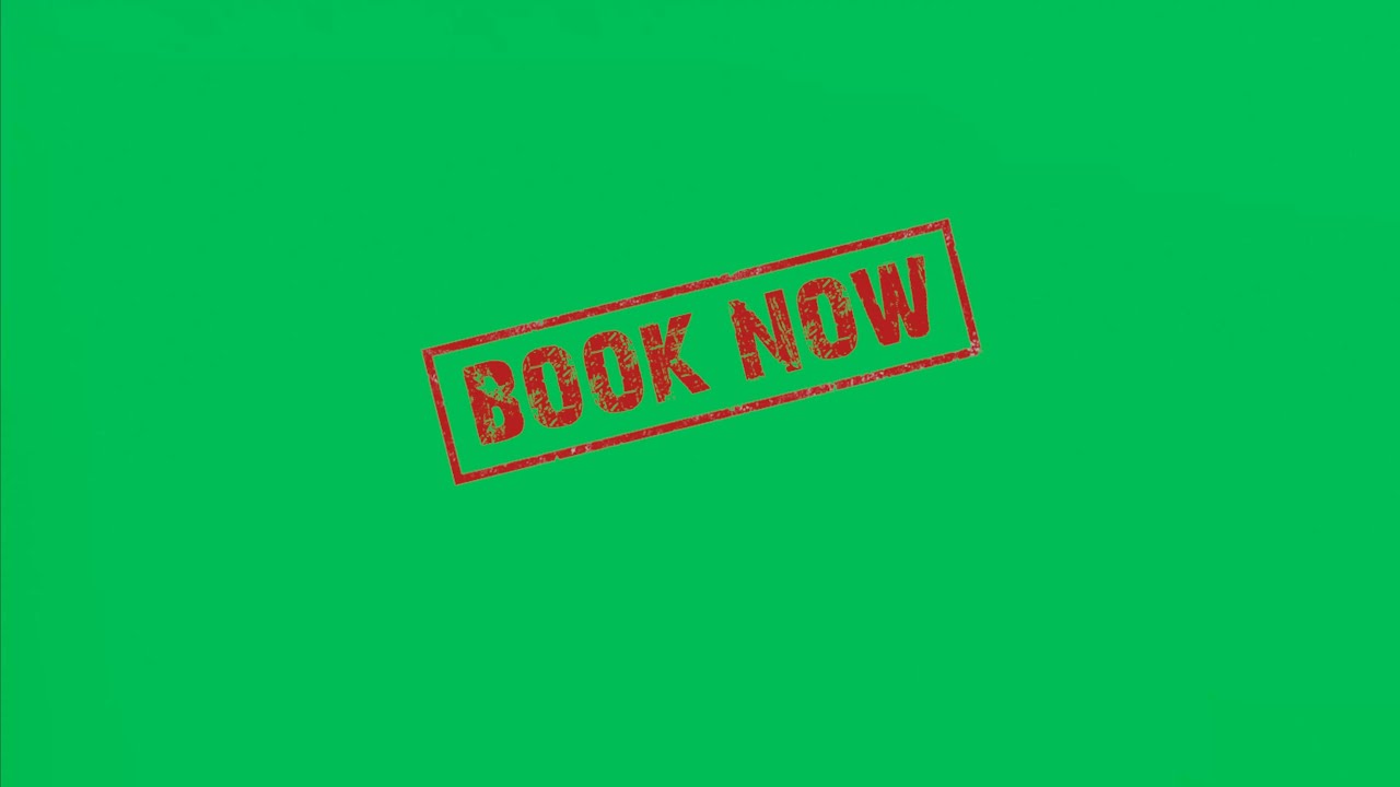Book Now Stamp Animation Label Green Screen | Global Kreators