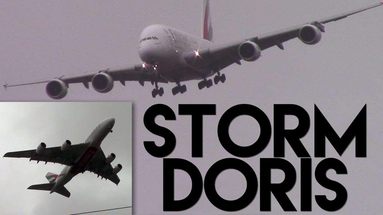 Emirates A380 Crazy Aborted Landing | STORM DORIS