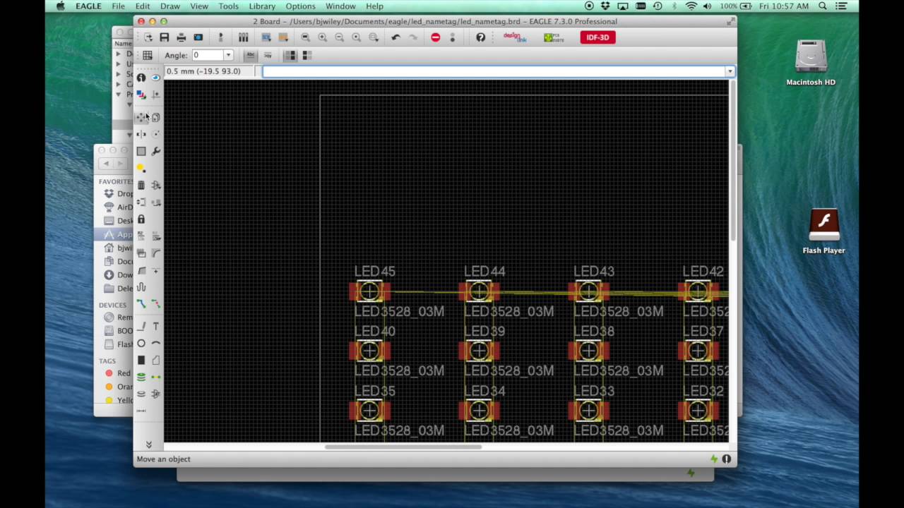 Converting the name tag schematic to a circuit image.