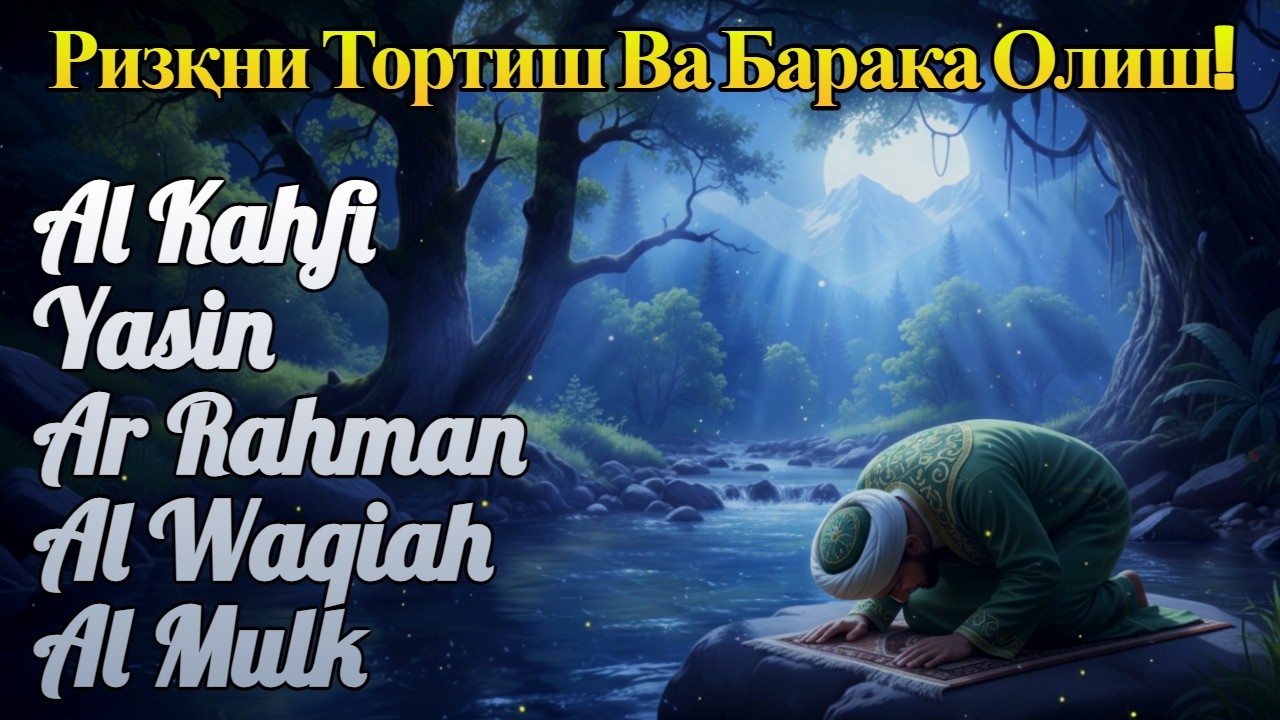 Ҳар кунги дуо: Ризқни кенгайтириш ва тинчлик учун 5 сура (Ёсин, Каҳф, Ар-Раҳмон, Воқеа