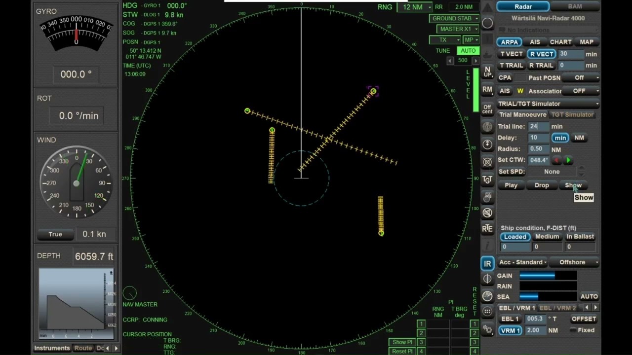 Using Trial Mode for Collision Avoidance on Naviradar 4000