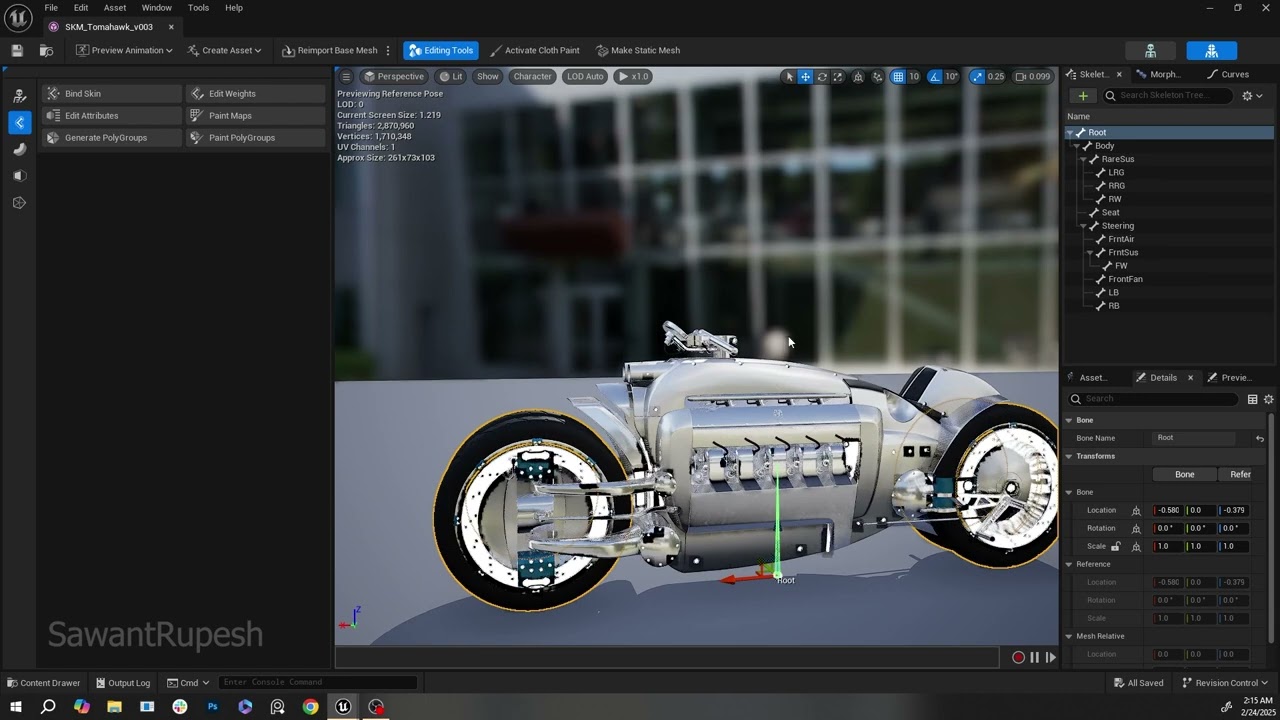 Tomahawk Bike Rigging | Unreal Engine 5.4 | Control rig