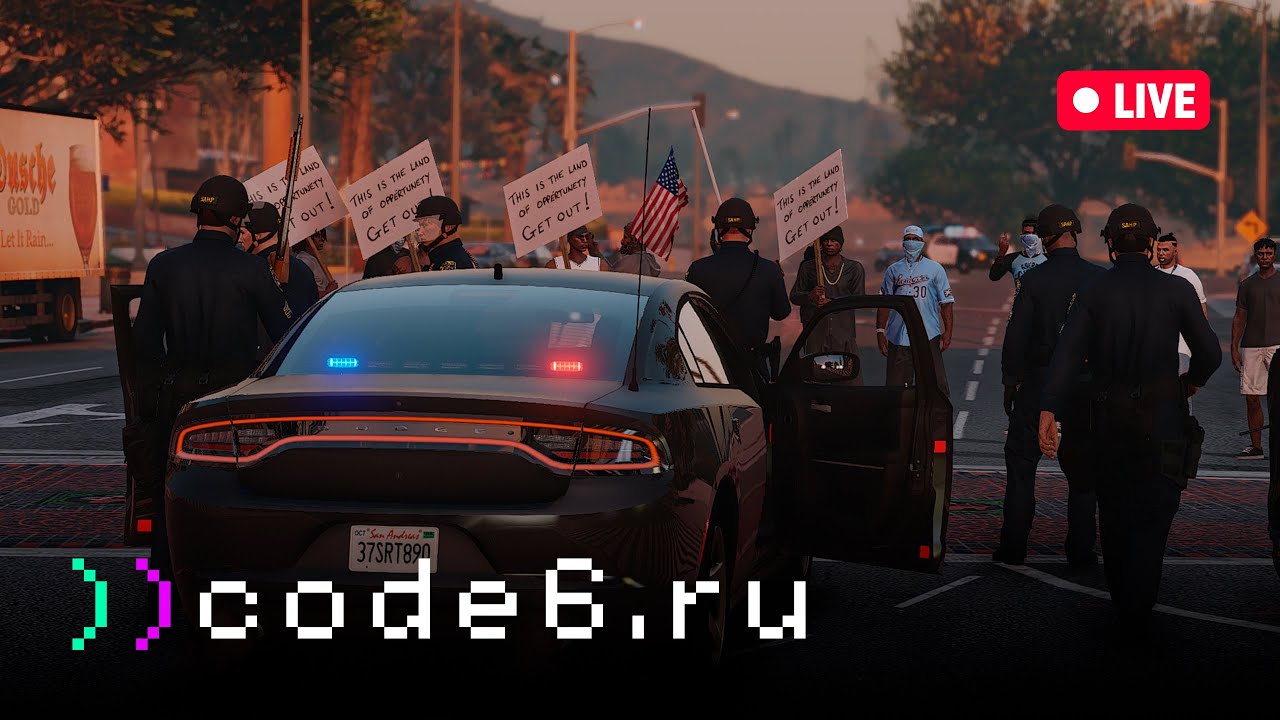 Протесты в Los Santos'e // code6.ru - GTA 5 ROLEPLAY (СТРИМ)